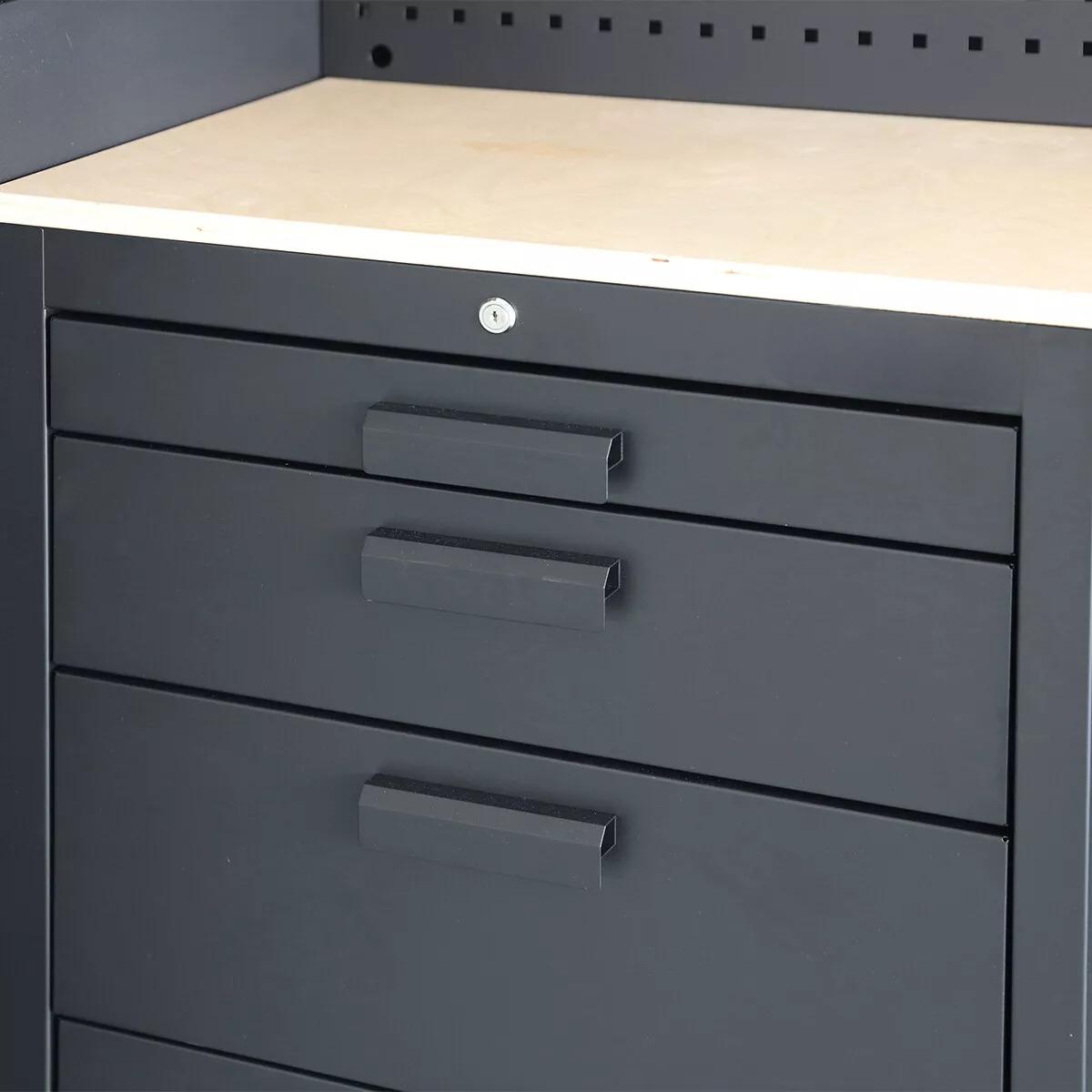 Toolmith 8 Piece Garage Cabinet Combo Tool Storage Peg Board Industrial Workstation Garage Workstation