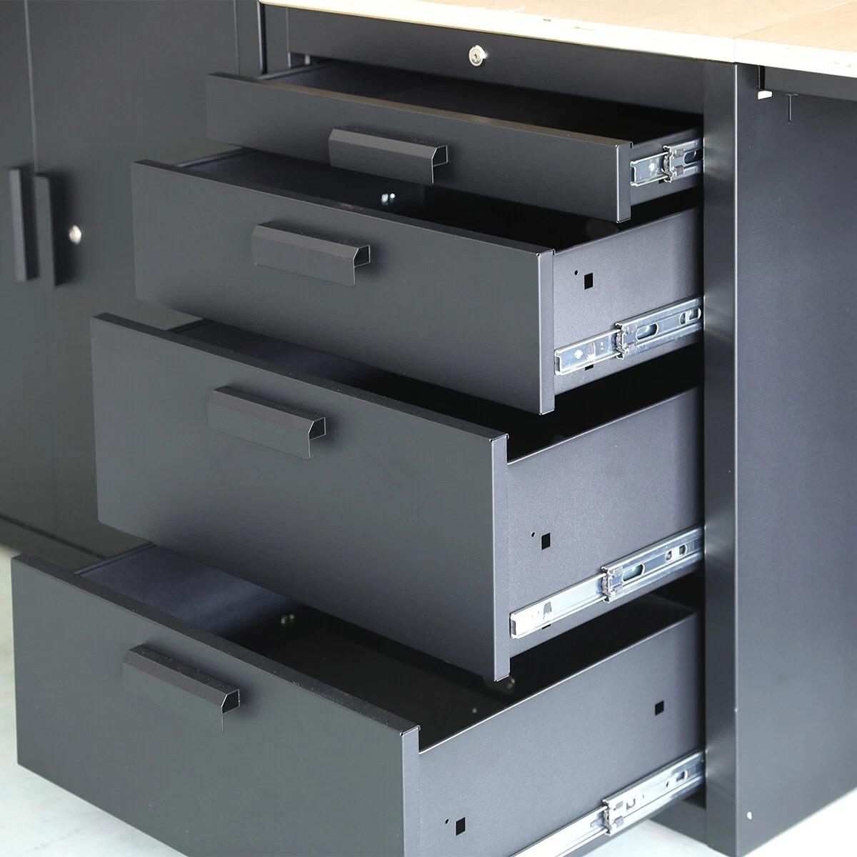 Toolmith 8 Piece Garage Cabinet Combo Tool Storage Peg Board Industrial Workstation Garage Workstation